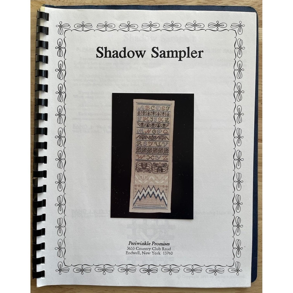 VTG Periwinkle Promises Shadow Sampler Cross Stitch Needlepoint Pattern Book